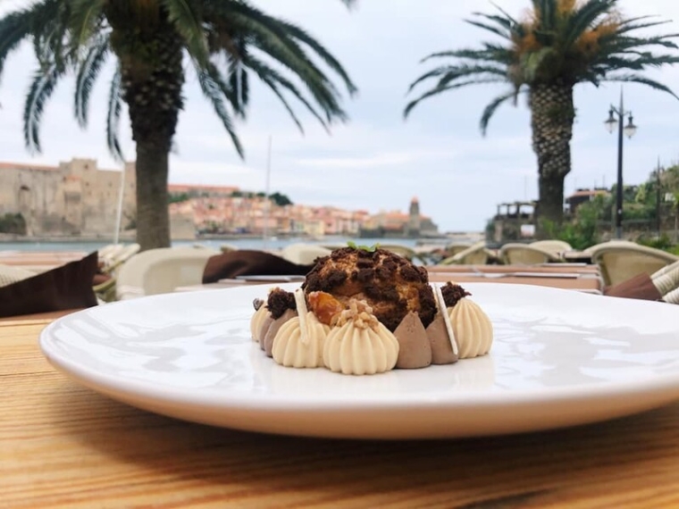 Manger avec vue sur la baie de Collioure, Collioure, Restaurant La Plage